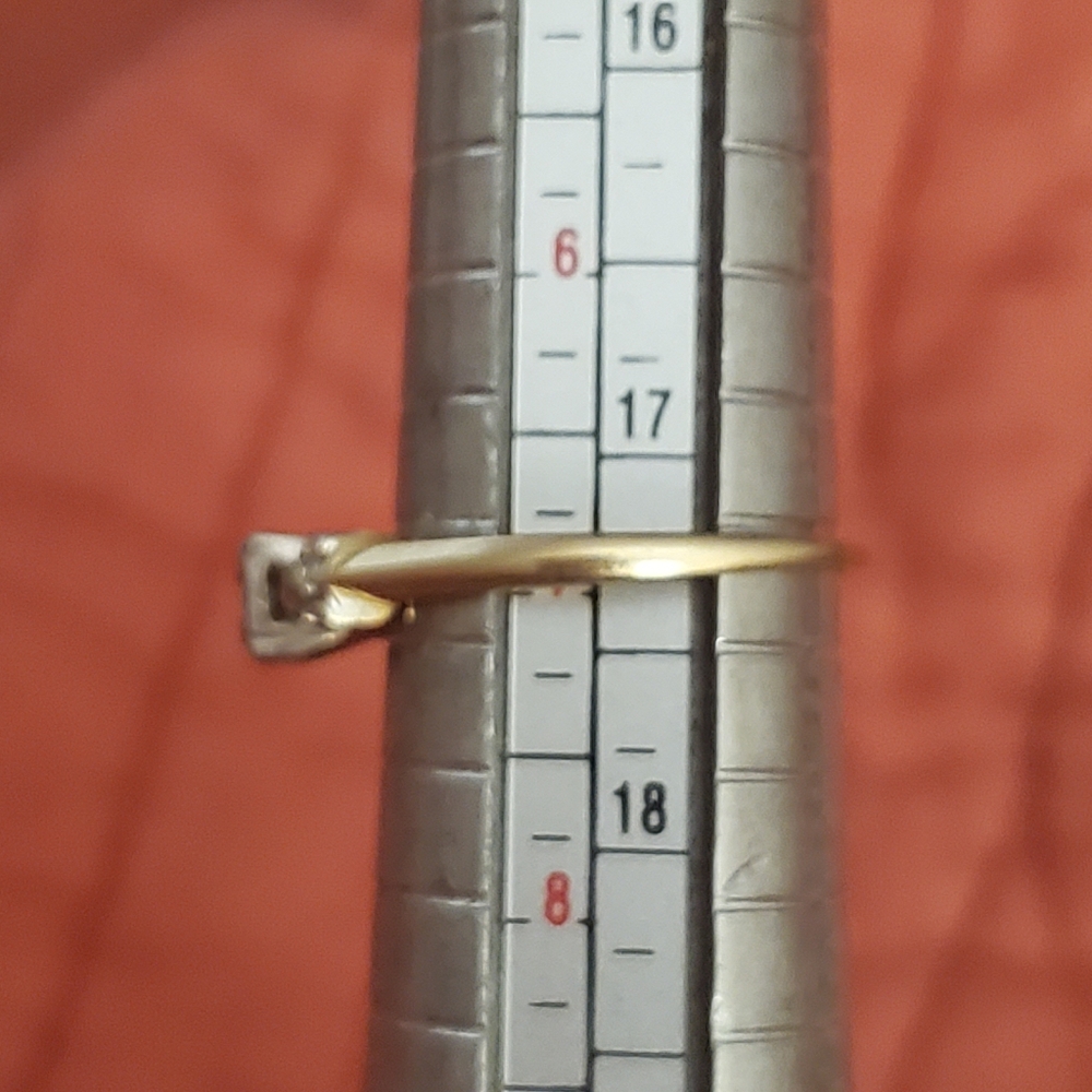Vintage 14k yg/wg diamond engagement ring - Picture 5 of 6